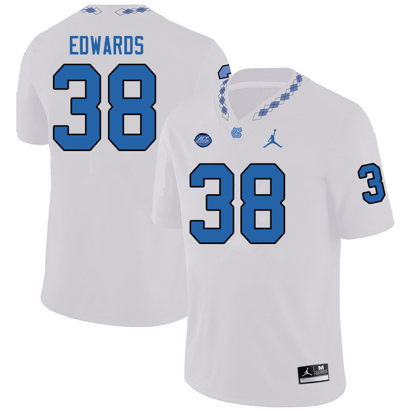 Jordan Brand Men #38 Val Edwards North Carolina Tar Heels College Football Jerseys Sale-White